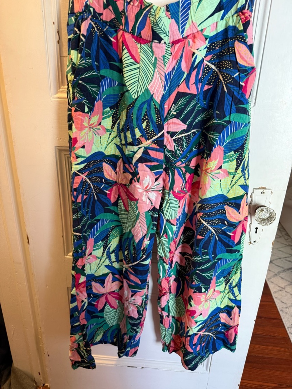 LOFT Multicolor Tropical Print Jumpsuit